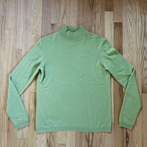 100% cashmere CHARTER CLUB mockneck sweater light green pastel size S